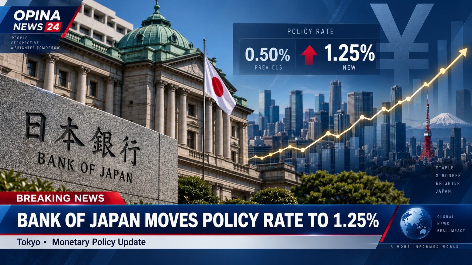 Archived OPINA NEWS 24 graphic about the Bank of Japan.